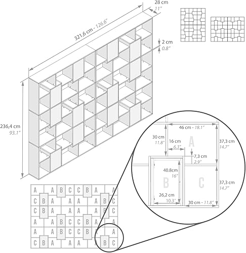 Miniatura 92 de Mobili Fiver, Estantería Iacopo XS (63.31 x 31.5 pulgadas), roble rústico, fabricada en Italia Roble rústico,Ashwood Negro,Ashwood Blanco,Efecto
