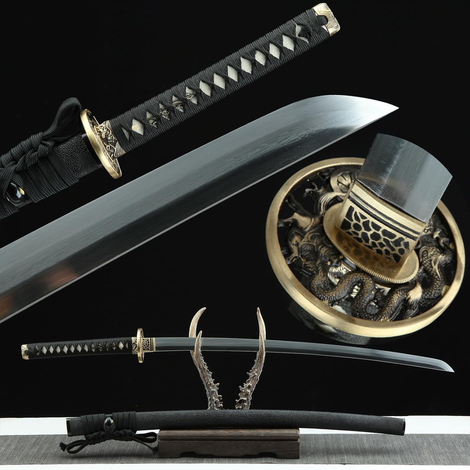Demonic Eye Katana Sword Damascus Steel Top Handmade Japanese Samurai Sword Full Tang Real Sharp Cool Sword Ready
