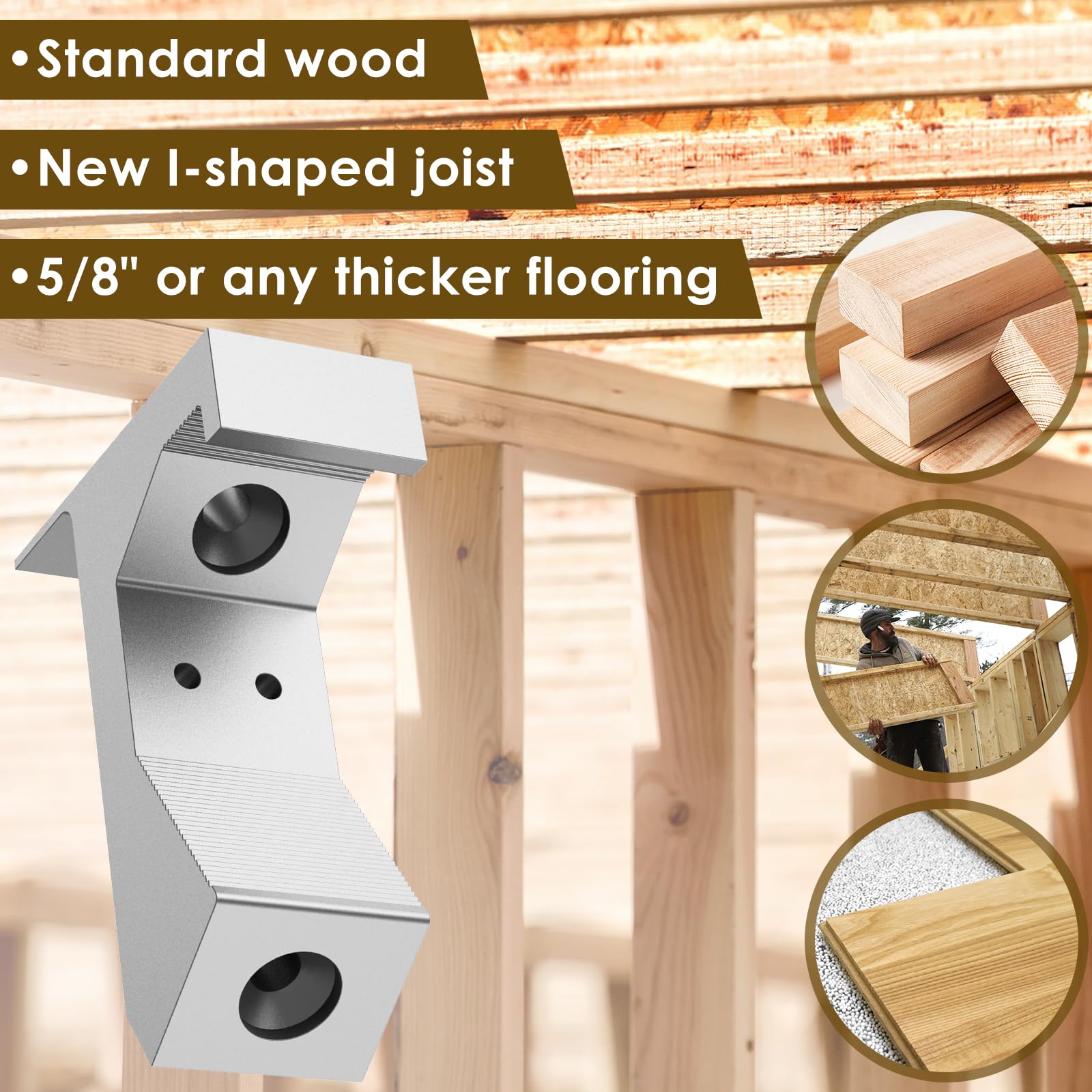 HJJWNDDNG GUANSHANG 30Pcs Squeaky Floor Repair Kit Aluminum Alloy Eliminate Floor Squeak Screws Kit Sturdy Squeaking Floor Fix Nails Floor Gap Fixer Set for 5/8inch and Thicker Floors DR