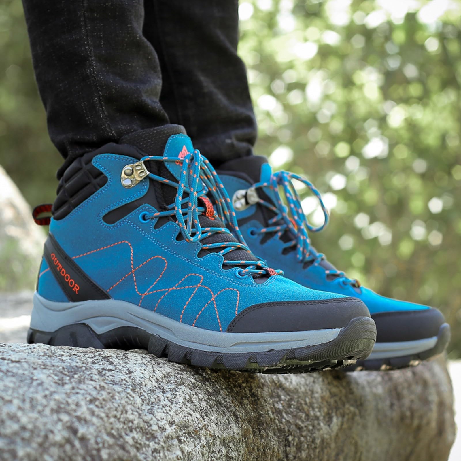 Zapatos de Hombre Pareja, Zapatos de Senderismo de Suela Gruesa, Zapatillas de montañismo al Aire Libre, Antideslizantes y Transpirables para Aventura y Naturaleza