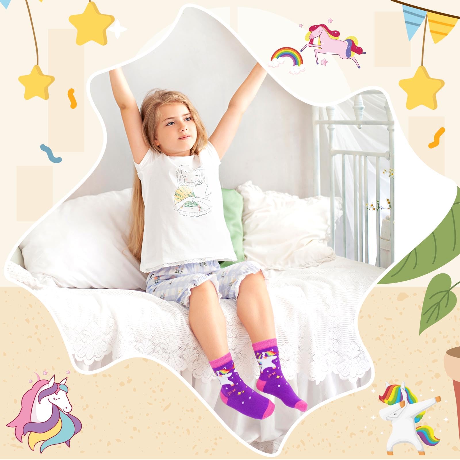 ZAKASA Calzini Bambina Ragazze Divertenti: Calze Cotone Fantasia Bambino Animali Calzino Corti Colorate Bambini