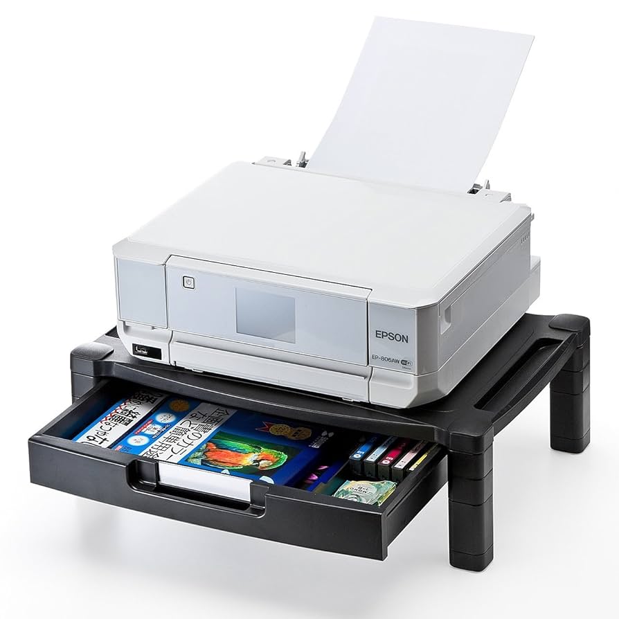 hideki　Epson 製熱転写式プリンター 3台セット Amazon.co.jp: サンワダイレクト プリンター台 卓上 引出し付 机