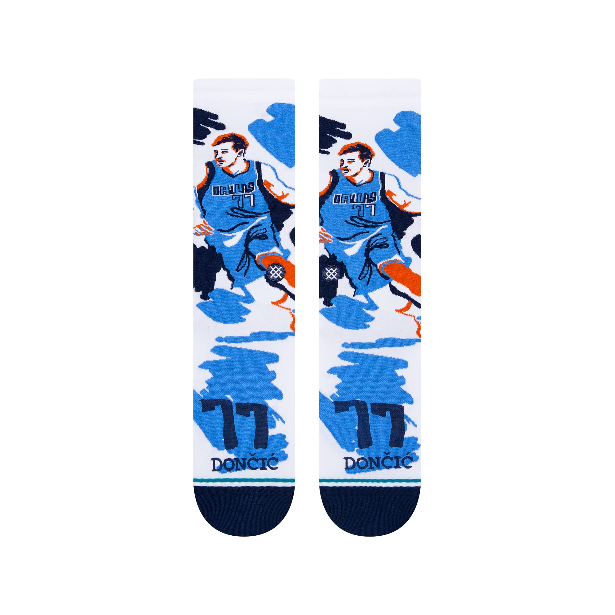 Stance Luka Dončić Dallas Mavericks Paint NBA Crew Calzini Bianco