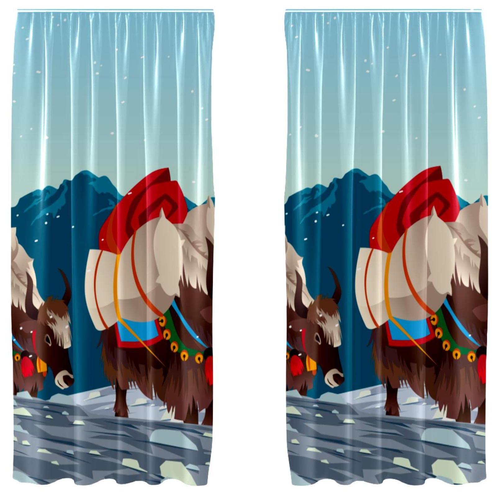 Rideaux de salon occultants partiels yaks de charge lot de 2 139x213