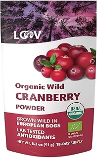 Wild Organic Freeze Dried Cranberry Powder, 3.2 Oz, 18-Day Supply, from Nordic Forests, Raw, No Added Sugar