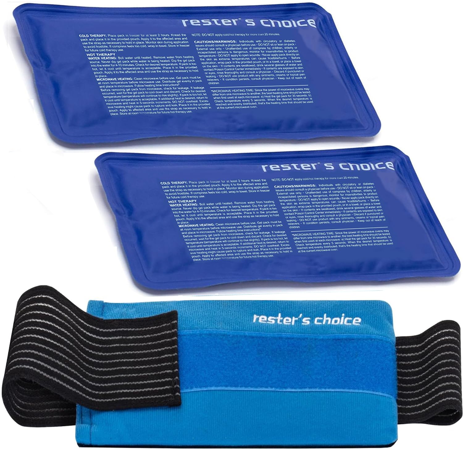 2 Soft Gel Ice Packs for Injuries Reusable with Extra Comfy Adjustable Cold Pack Wrap, Flexible Hot and Cold Compress