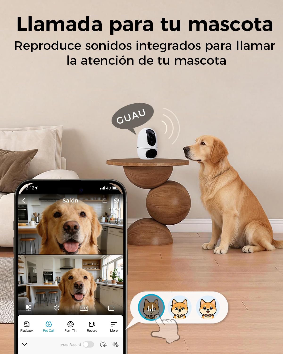 VIRTAVO XD1 Cámara Vigilancia WiFi Interior 1080P Doble Lente, 2 Vistas en 1 Pantalla, Visión Nocturna, Seguimiento Inteligente, Audio Bidireccional, PTZ 360° para Bebés/Mascotas/Seguridad en Casa