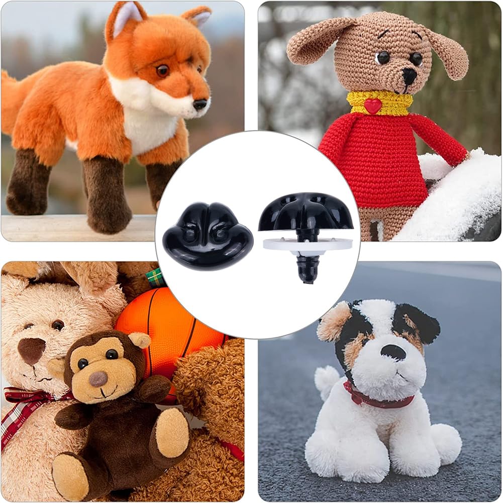 Set Di 30 Nasi Per Animali Di Peluche - Neri, Con Distanziatori, Per Bambole E Amigurumi - Foto 7