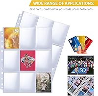 Vista 2 de Paquete de 50, protector de página de 9 bolsillos, funda para tarjetas de intercambio, hojas de tarjetas de béisbol o Skylanders, MTG, cupón