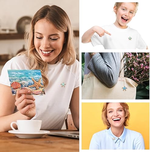 Miniatura 6 de Unittype 60 juegos de regalos de historia de estrellas de mar de agradecimiento, recuerdos de historias de estrellas de mar a granel, pines de