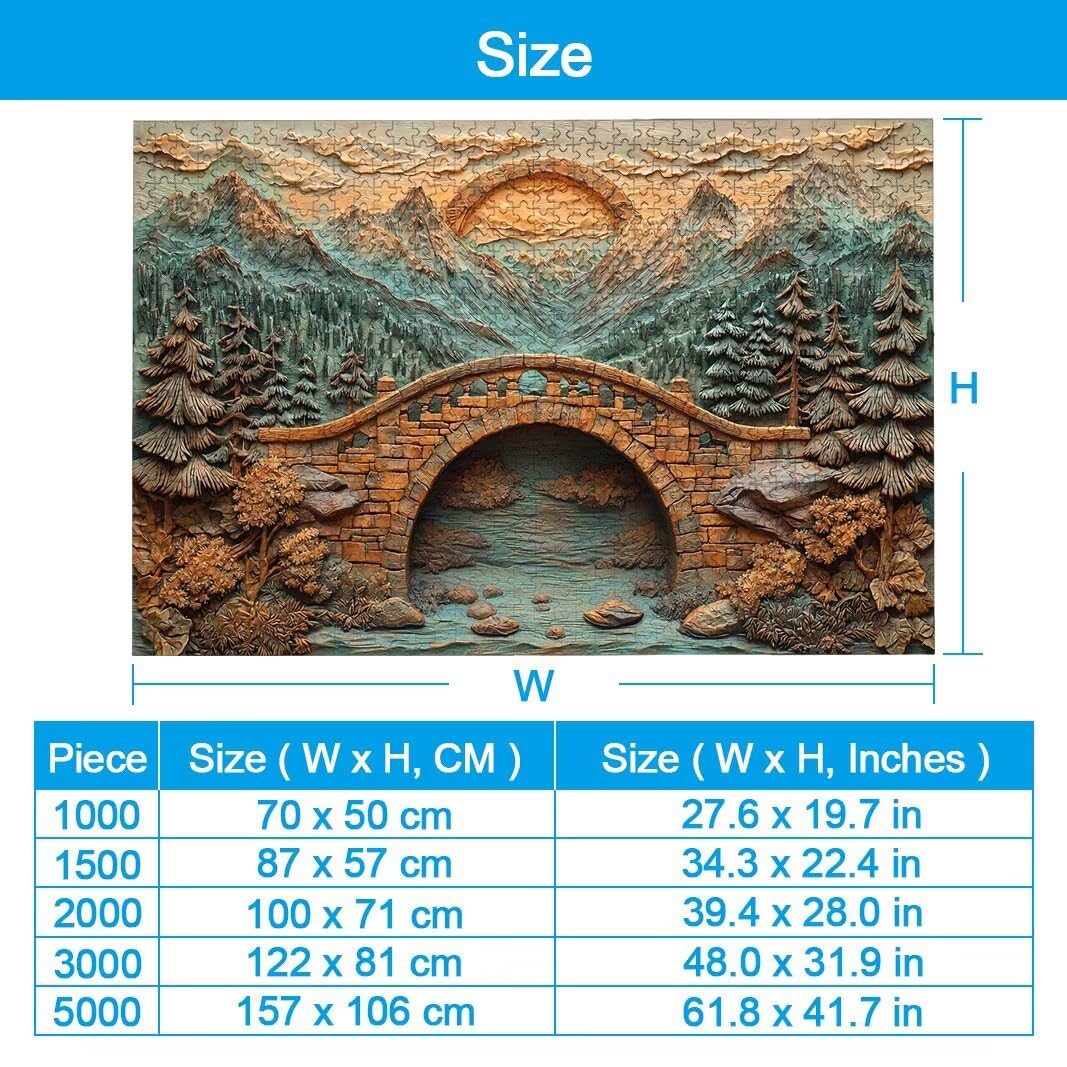 Puzzle 1500 Piezas, Puzzle Puente de Madera para Adultos, Regalos -2634