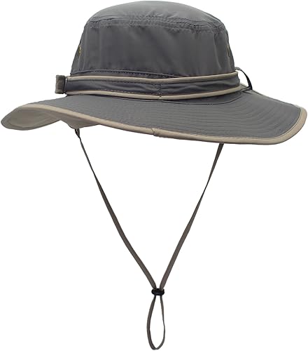 Miniatura 54 de Home Prefer Sombrero para sol para el aire libre con protección UV, secado rápido, unisex con solapa para proteger el cuello Gris cenizo