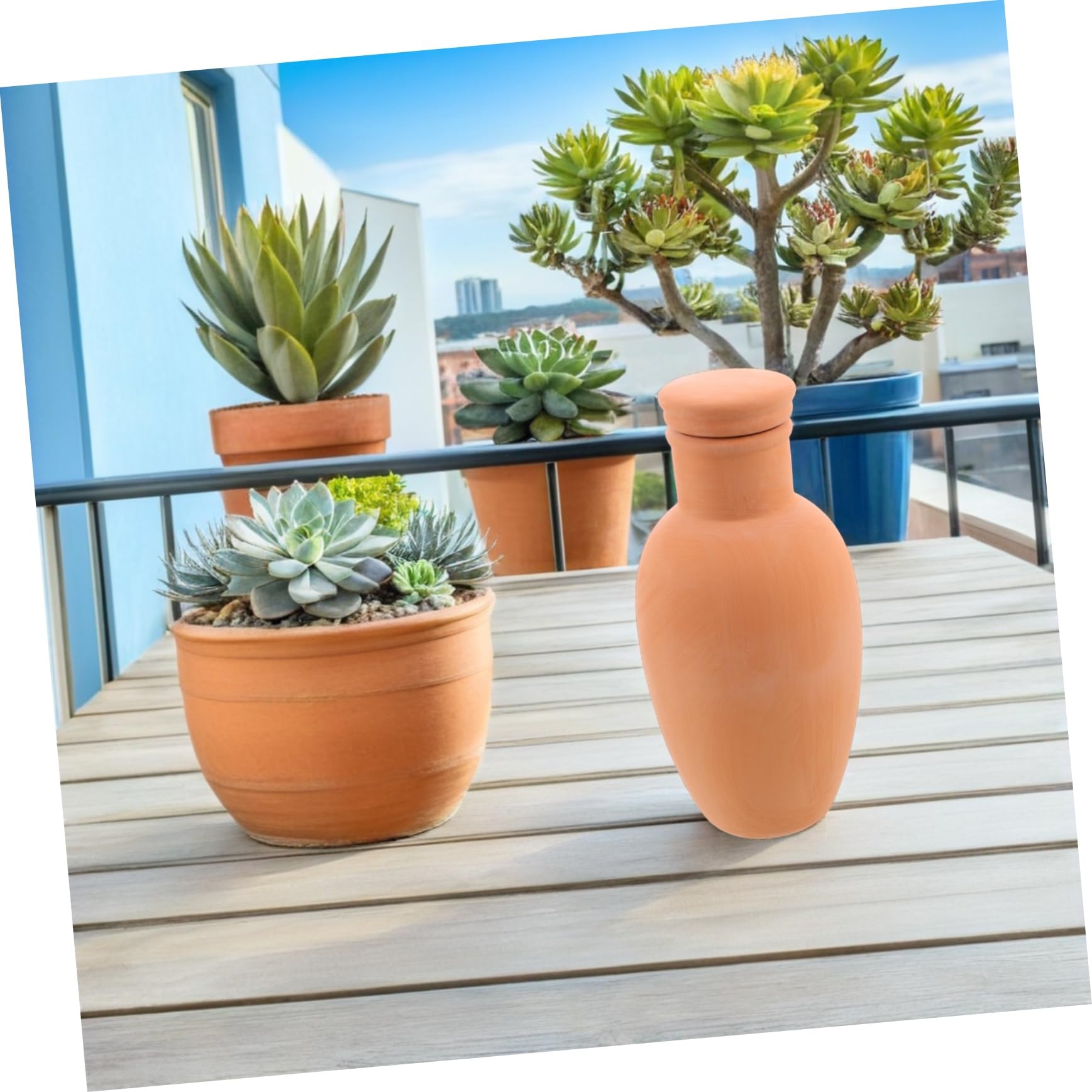 4 Pièces Arrosage Automatique Terre Cuite Inserts Auto Arrosants pour Plantes Pot Irrigation Goutte à Goutte Naturelle Adapté Intérieur et Extérieur Système Compact pour et Usage