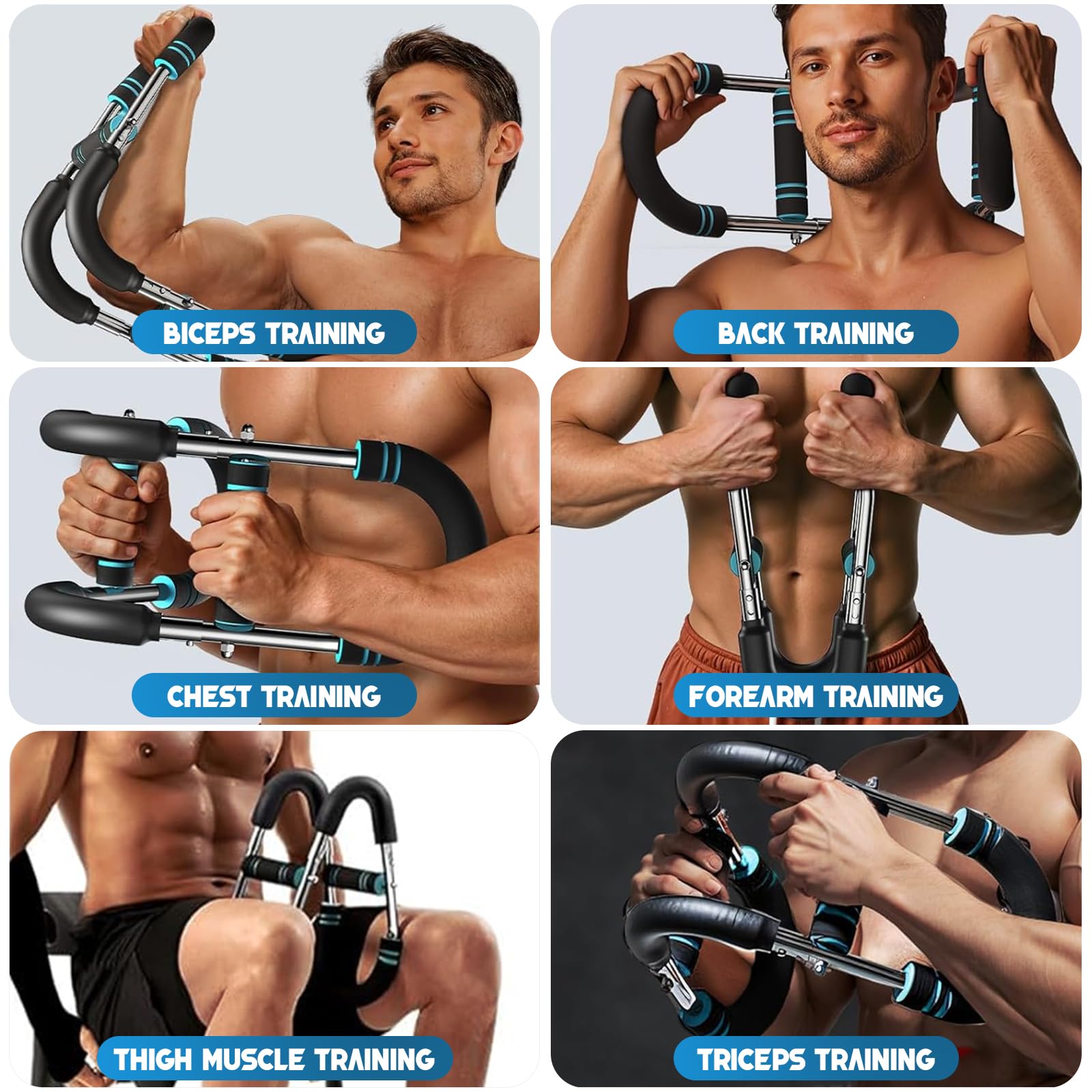 KATLIKU Allenatore per Braccia Regolabile 3-in-1 con Contatore & Fasce da Polso, Resistenza Regolabile 30–50 kg, Attrezzo Fitness per Uomo per Allenamento a Casa & Potenziamento di Petto e Spalle