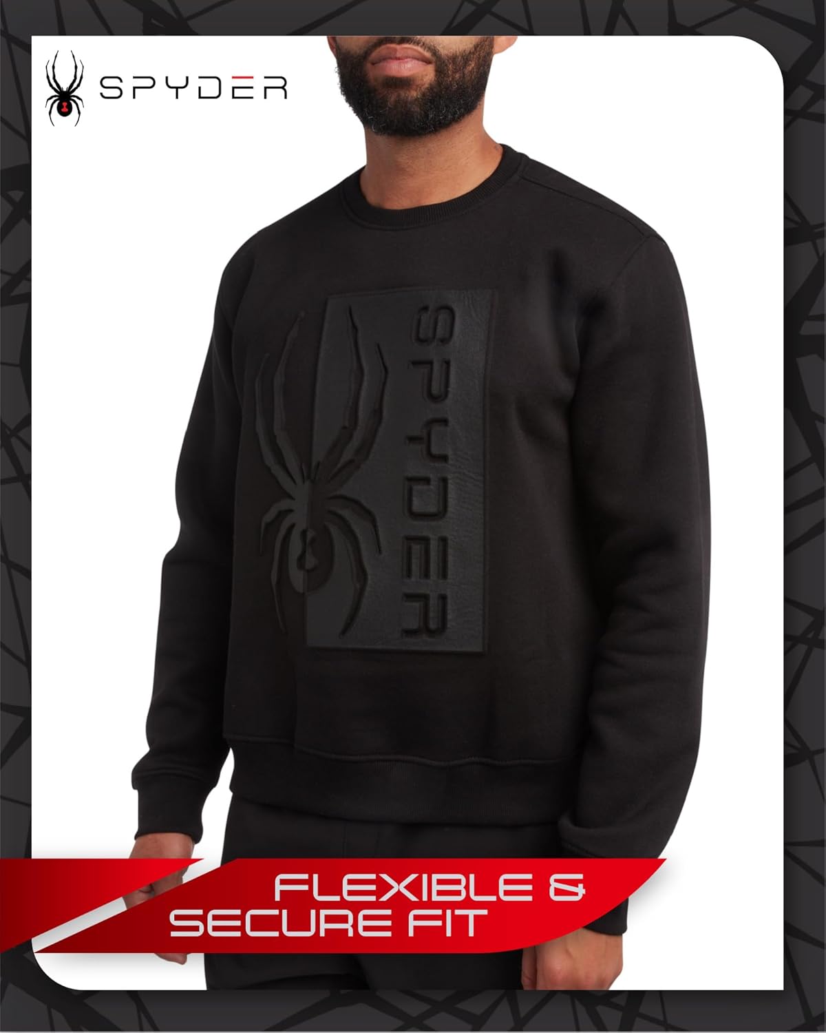 Spyder Mens Crewneck Sweatshirt - Soft Performance Fleece Pullover Sweatshirts for Men - Casual Gym Workout Mens Sweatshirt - Image 2