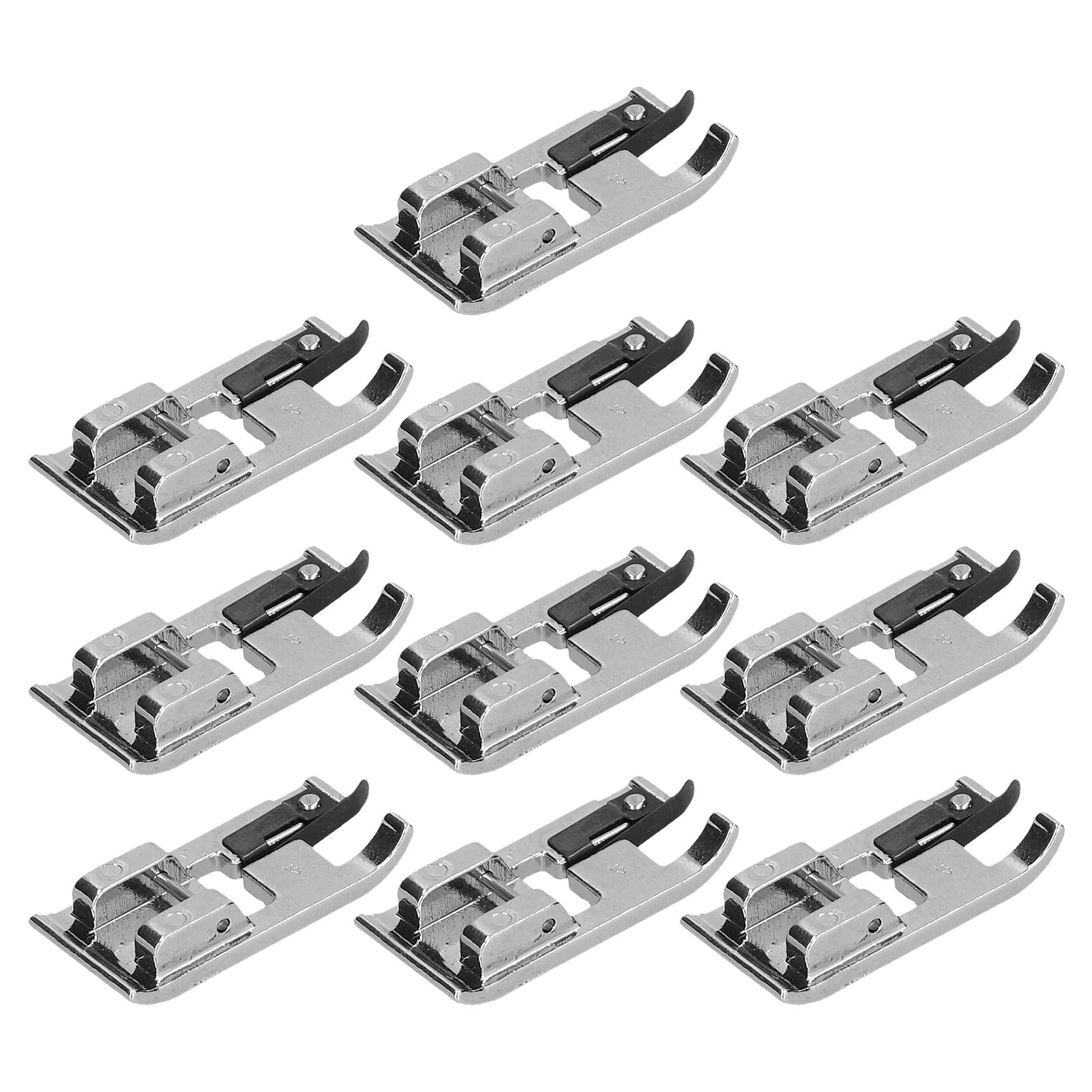 SDGBCXD Sewing machine presser foot, 10PCS Sewing Machine Overcast Foot, Stainless Steel Overlock Presser, Anti-Fraying Edge Stitch for Tulle Knit Fabrics