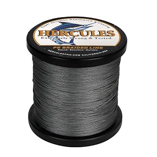 HERCULES Braided Fishing Line 12 Strands, 100-2000m 109-2196 Yards Braid Fish Line, 10lbs-420lbs Test PE Lines for Saltwater Freshwater - Grey, 70lbs, 1000m