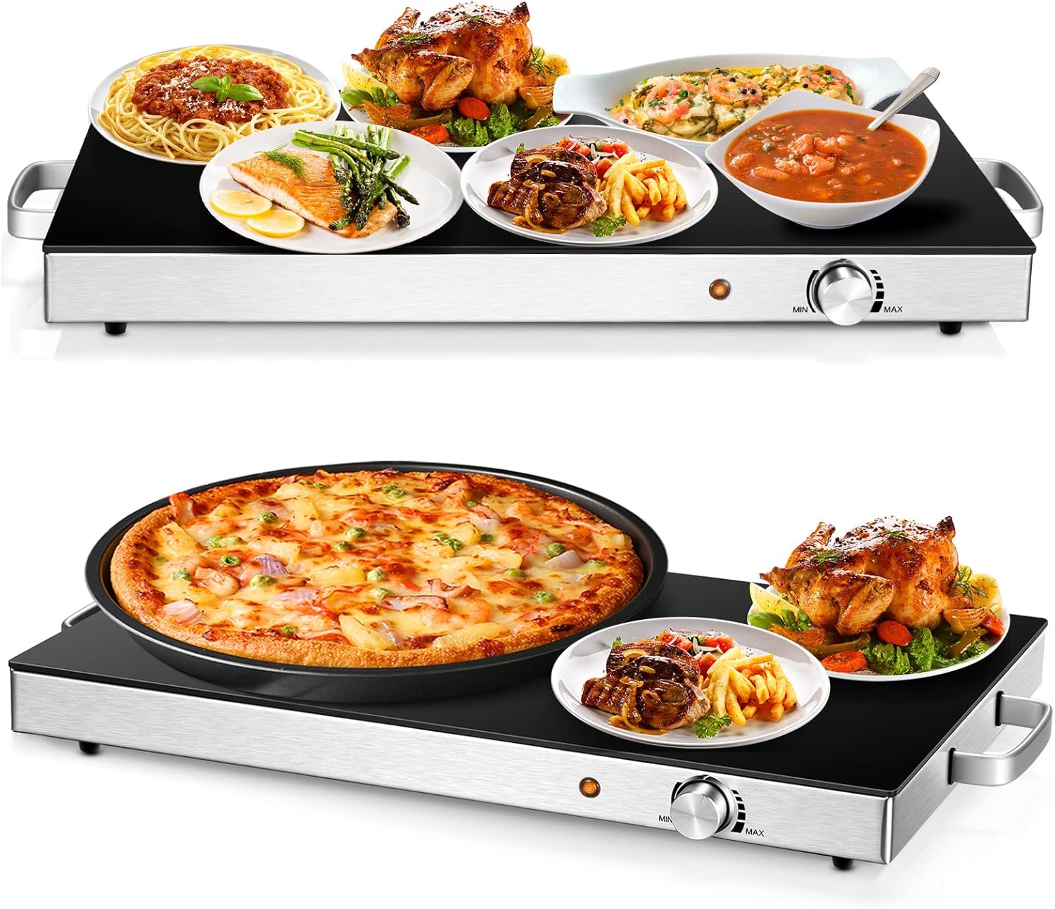 Giantex 2 Packs Electric Warming Tray, 22''x15'' Hot Plate with