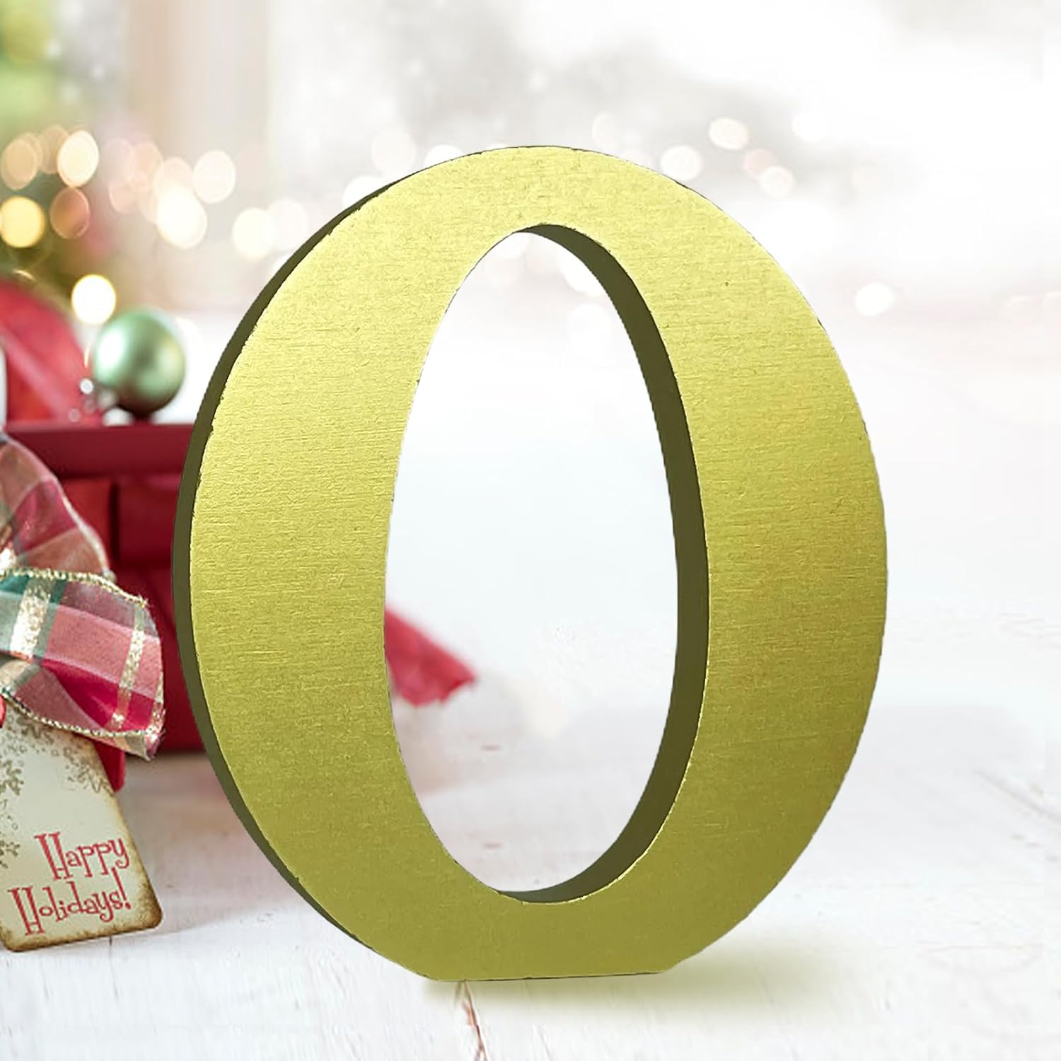 AOCEAN 6 Inch Golden Wood Letters Unfinished Wooden Letters