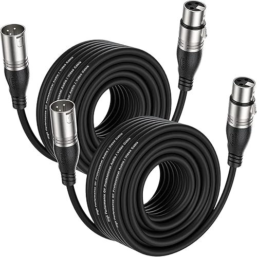 Miniatura 31 de EBXYA Cable XLR de 1.5 pies, paquete de 6 unidades, cable de micrófono equilibrado premium con cable XLR de 3 pines macho a hembra, color negro