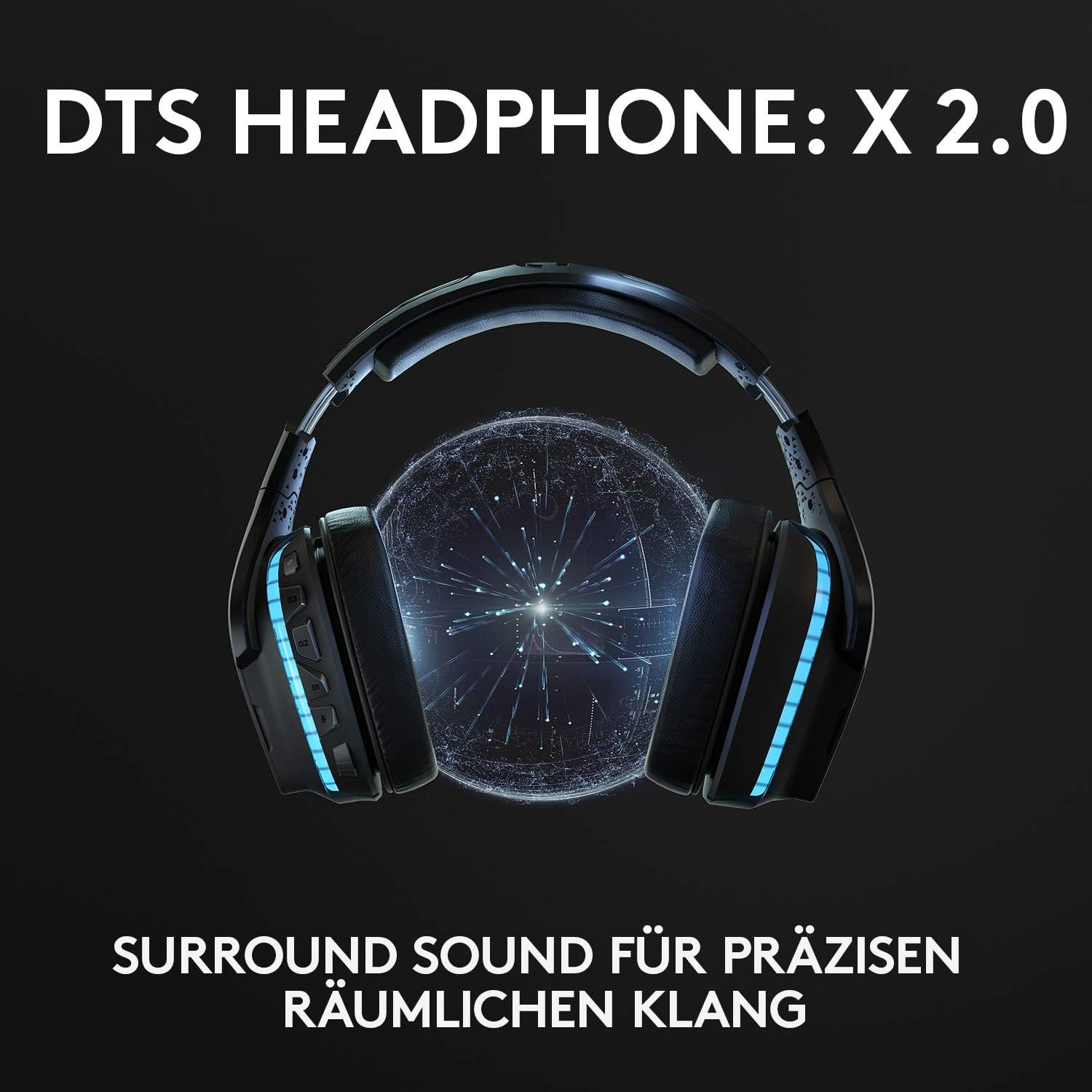 Natur Pur LieferAlles E.C. G935 bezprzewodowy zestaw słuchawkowy do gier z LIGHTSYNC RGB, 7.1 Surround Sound, DTS Headphone: X 2.0, sterownik 50 mm, połączenie bezprzewodowe, PC/Xbox One/PS4/N Switch
