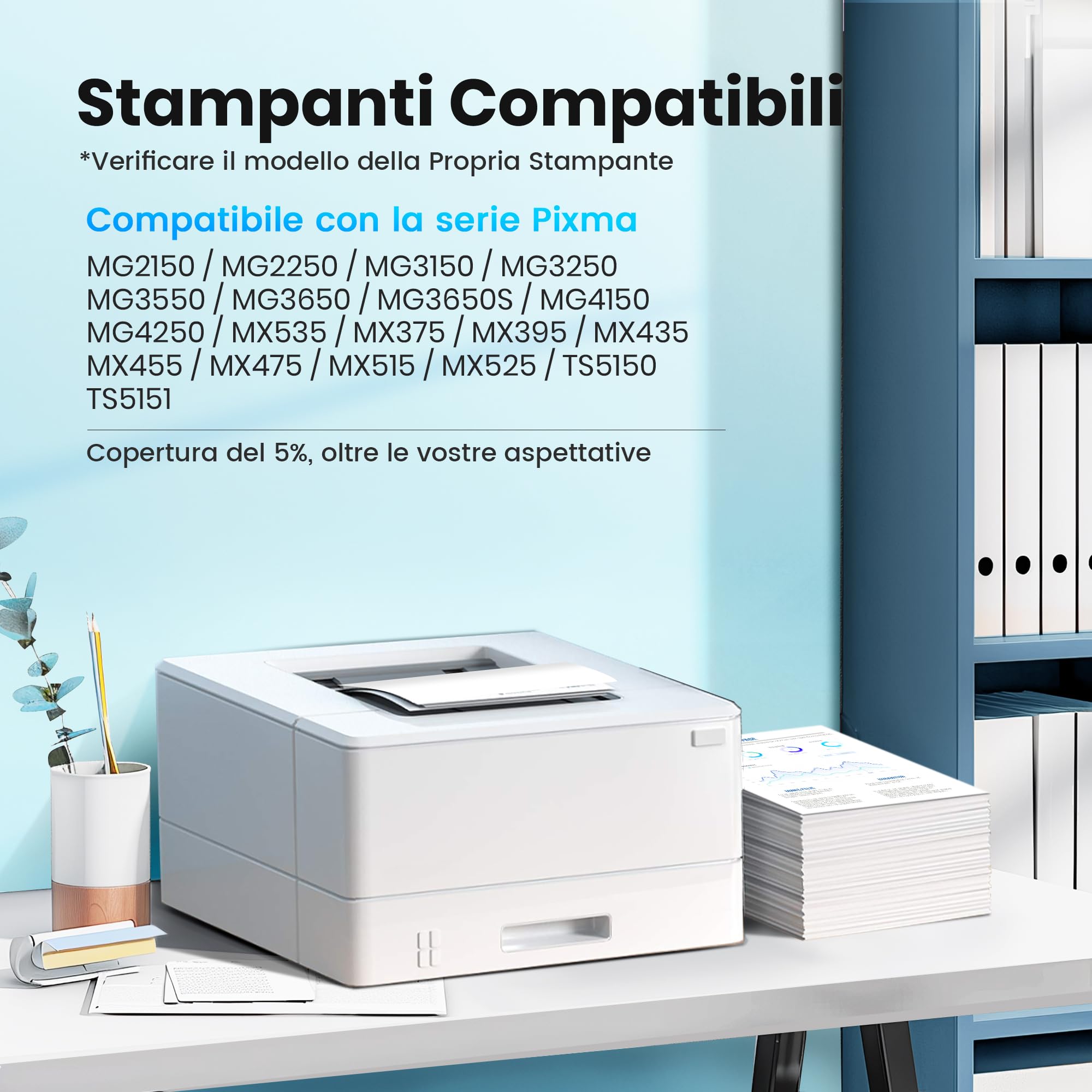 PG 540 XL Cartuccia Sostituzione per Canon 540 Nero PG 540 540XL Cartucce d'inchiostro per Canon TS5150 per Pixma MG3650S MG3650 MG3600 TS5151 TS5100 MG4250 MX475 MX375 MX395 (1 Nero)