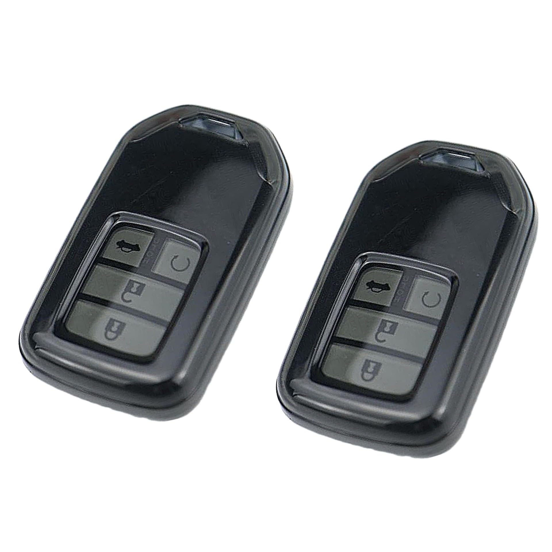 JVCV® 2 Pack Soft TPU Transparent Cover Compatible with Honda City, Civic, Jazz, Amaze, CR-V, WR-V, BR-V 3/4 Button Push Button Start Smart Key (Transparent Black)-image-36