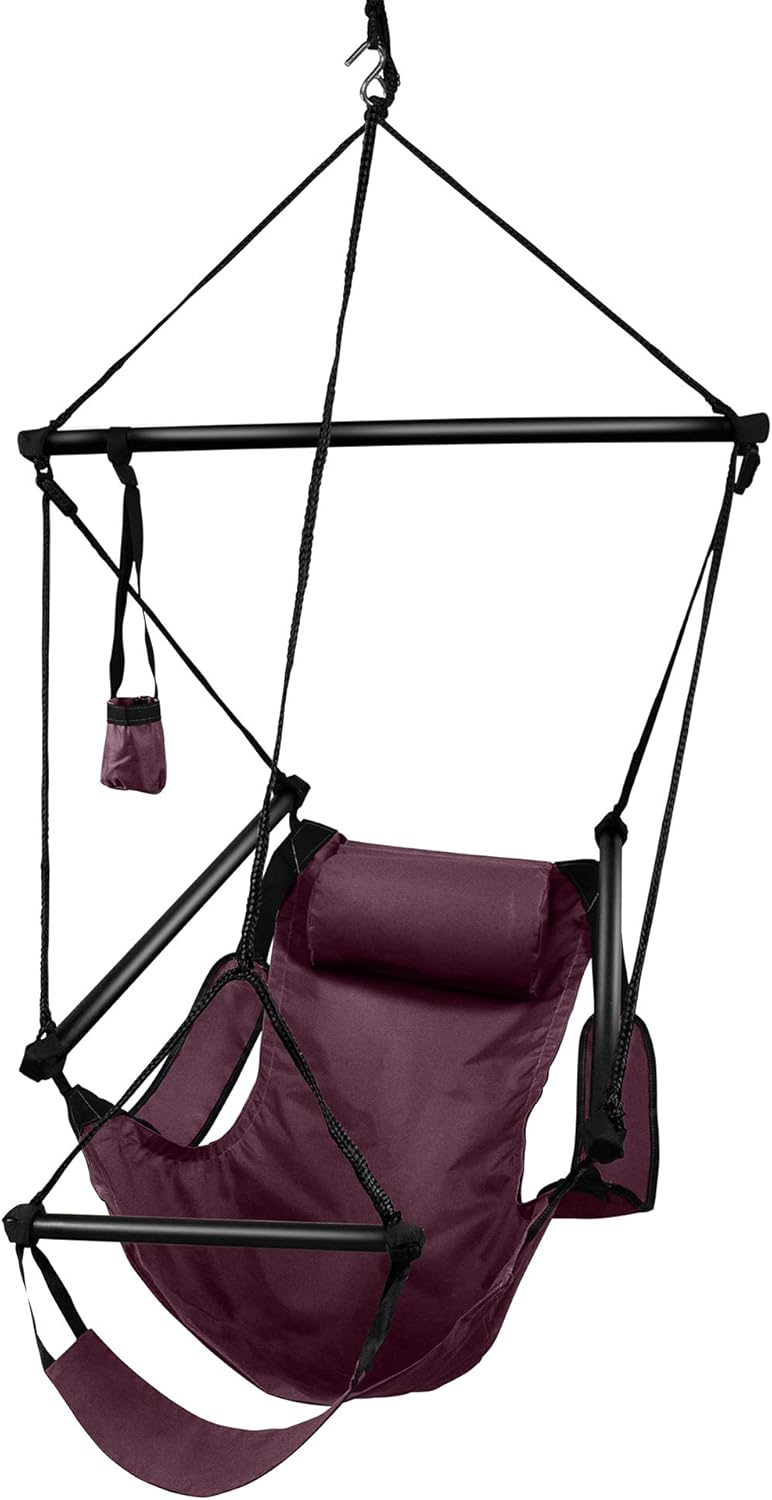 Hammaka Hanging Hammock Air Chair, Aluminum Dowels, Burgundy