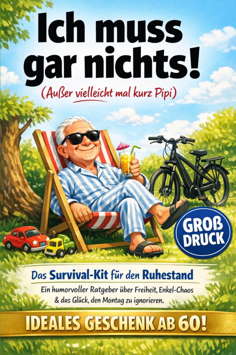 Ich muss gar nichts! (Außer vielleicht mal kurz Pipi): Das Survival-Kit für den Ruhestand: Ein humorvoller Ratgeber über Freiheit, Enkel-Chaos & das Glück. Das ideale Geschenk ab 60 (Große Schrift)