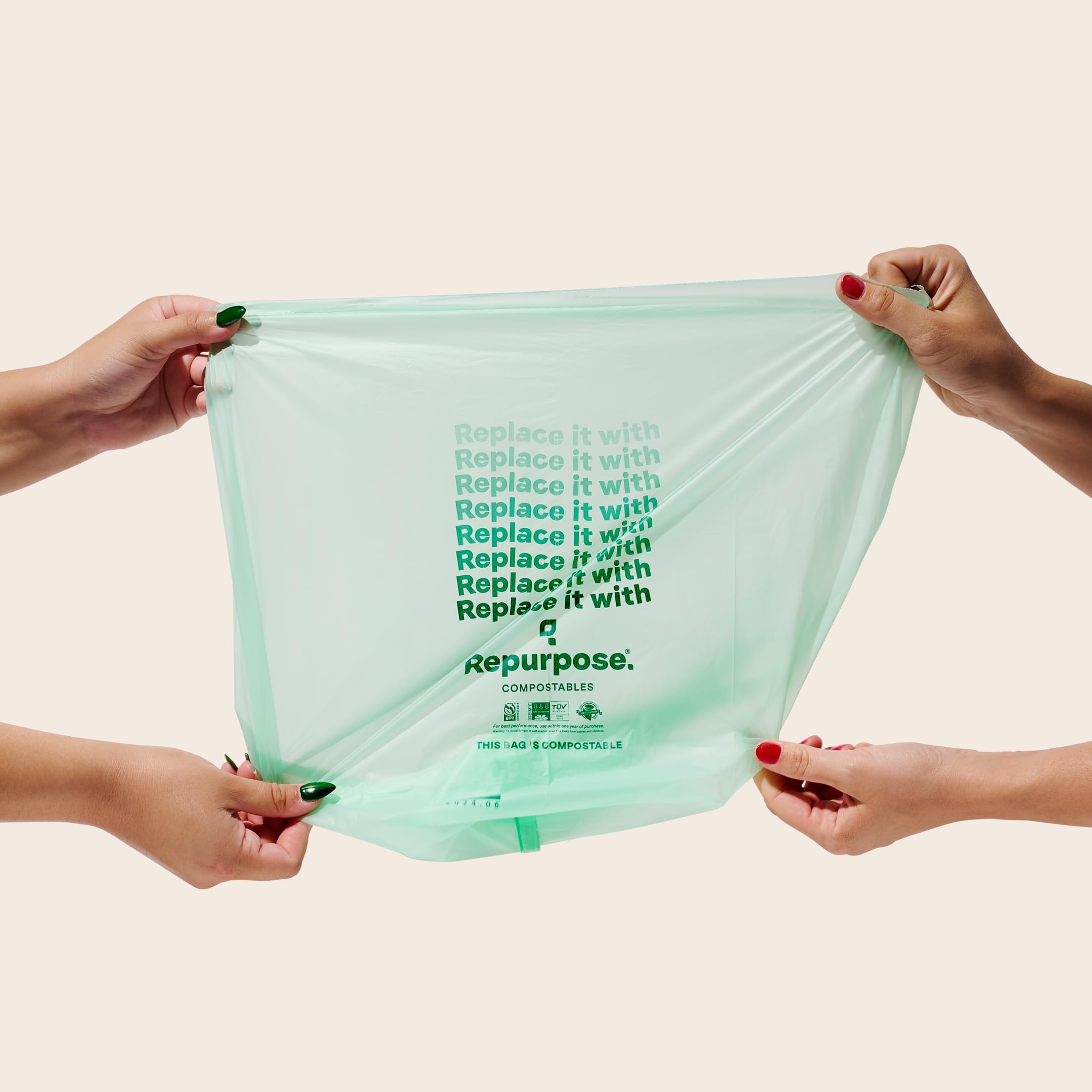 Repurpose Bolsas de basura compostables pequeñas de 3 galones, certificado BPI, 100 bolsas en total, 1 paquete