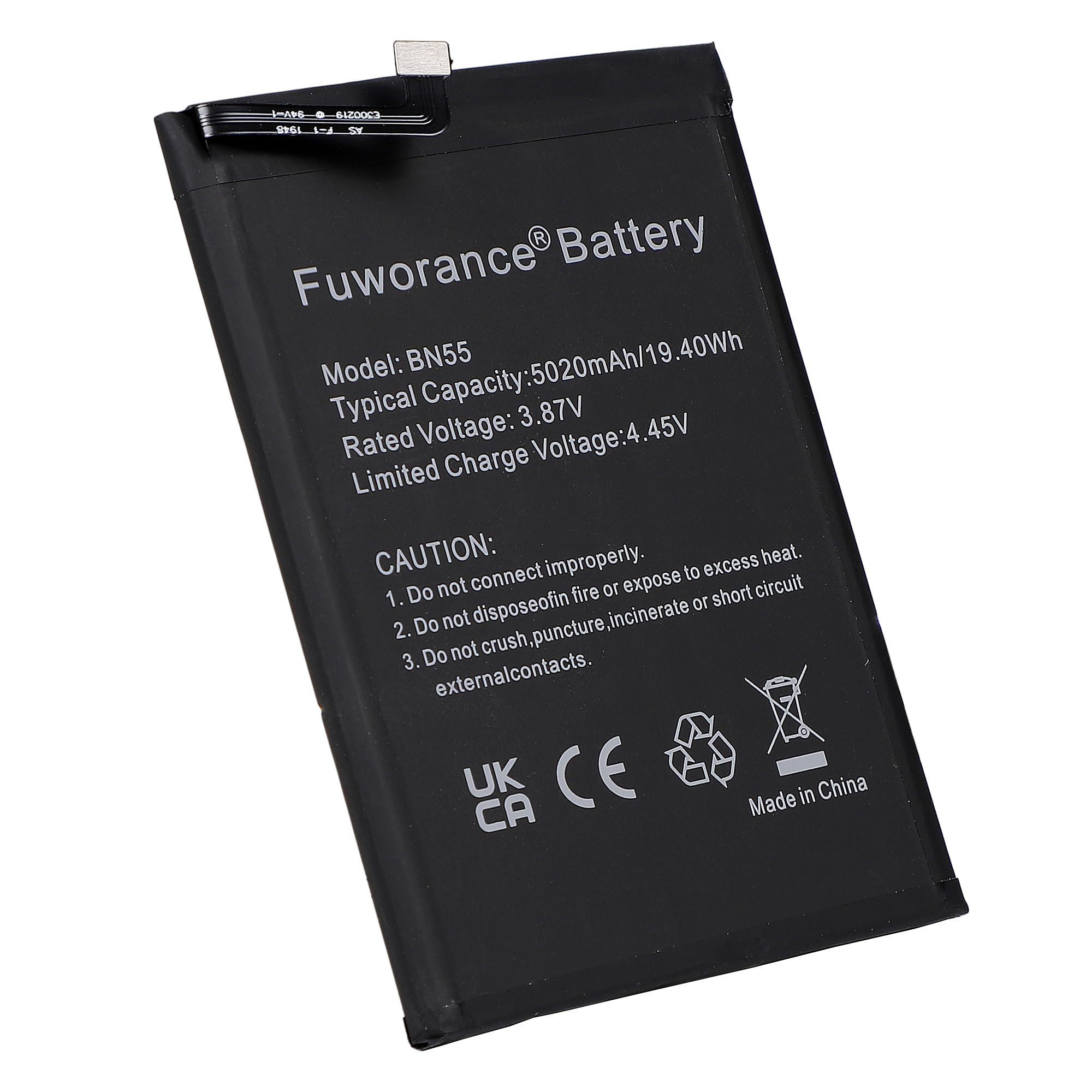 Batería para Xiaomi Redmi Note 9S M2003J6A1G (5020 mAh, 3,87 V, BN55 V) | Batería móvil li-ion de repuesto recargable de gran capacidad con kit de herramientas