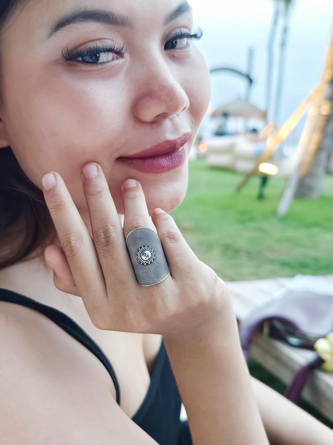 Contemporary Design Oxidized Finish Handmade 925 Sterling Silver Designer Statement Ring for Women Unique Boho Style Fashion Ring Jewelry by Artisan