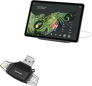 BoxWave Smart Gadget Compatible with Google Pixel Tablet - AllReader SD Card Reader, microSD Card Reader SD Compact USB for Google Pixel Tablet - Jet Black