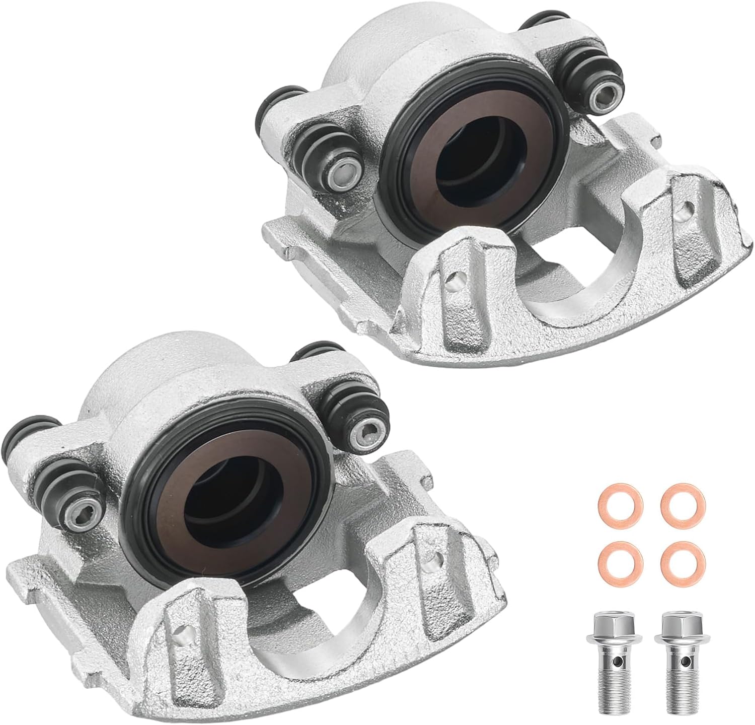 Front Brake Caliper Assembly Replaces for 18-4339 18-4340, Compatible with Jeep Cherokee 1990-2000 2.5L 4.0L, for TJ 1997-2002 2.5L 4.0L, Compatible with Jeep Wrangler 2003-2006 2.4L