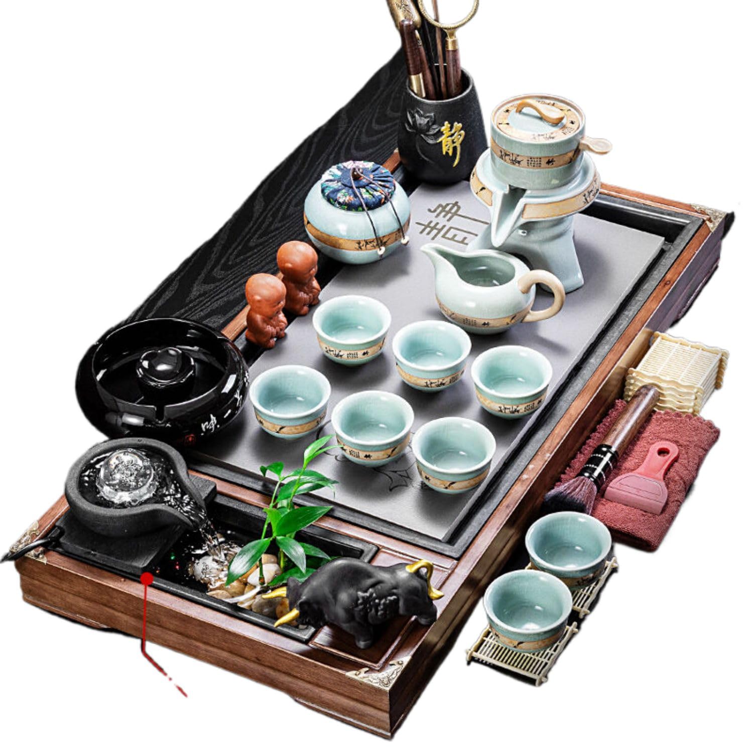 Tetera de mesa de té completamente automática con quemador integrado 6