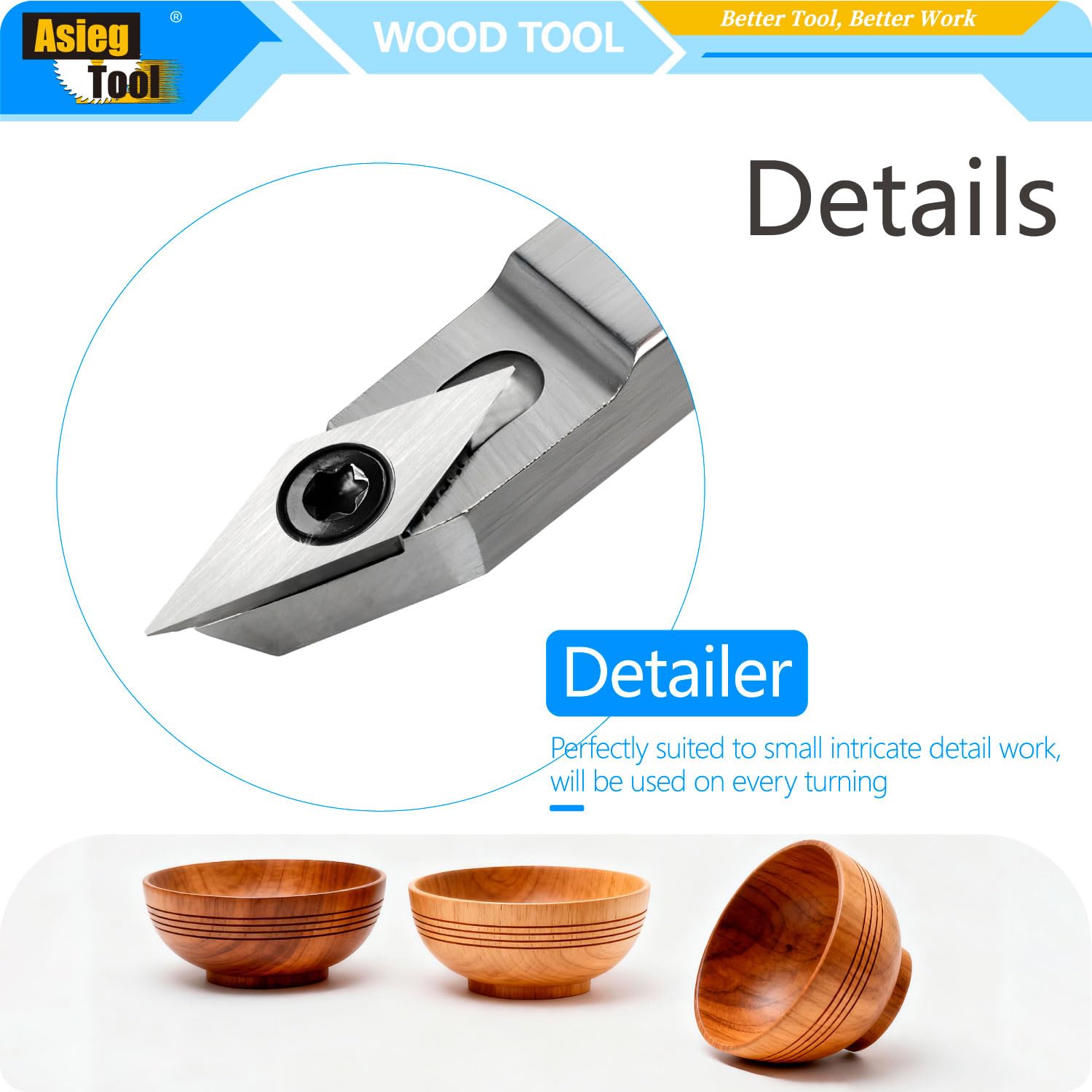 Wood Turning Tools - Radius Detailer Chisel Bar -5