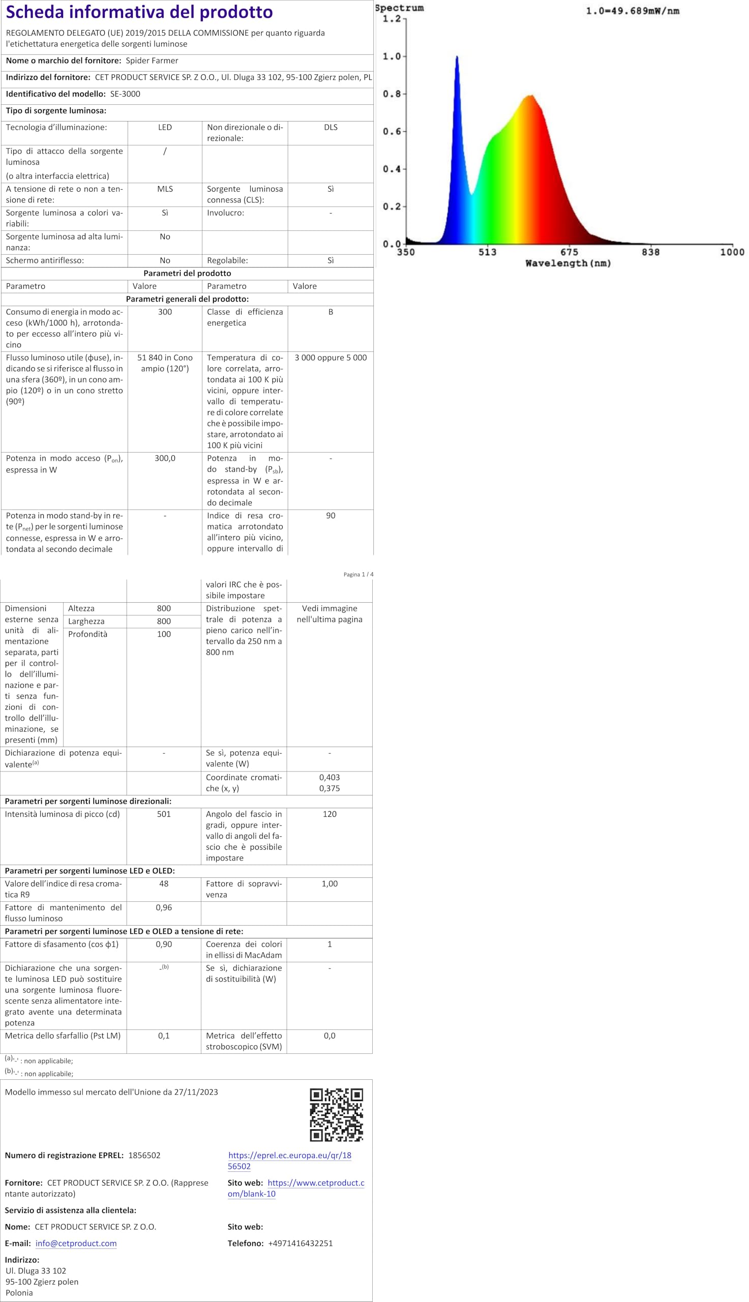 Lampada Coltivazione Indoor Spider Farmer SF300 - 192 LED Spettro Completo, 32W, Per Piante - Foto 5