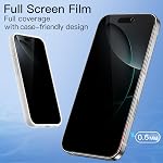 JETech Privacy Full Coverage Screen Protector for iPhone 16 Pro 6.3-Inch, Black Edge Anti-Spy Tempered Glass Film with Easy Installation Tool, Case-Friendly, 2-Pack