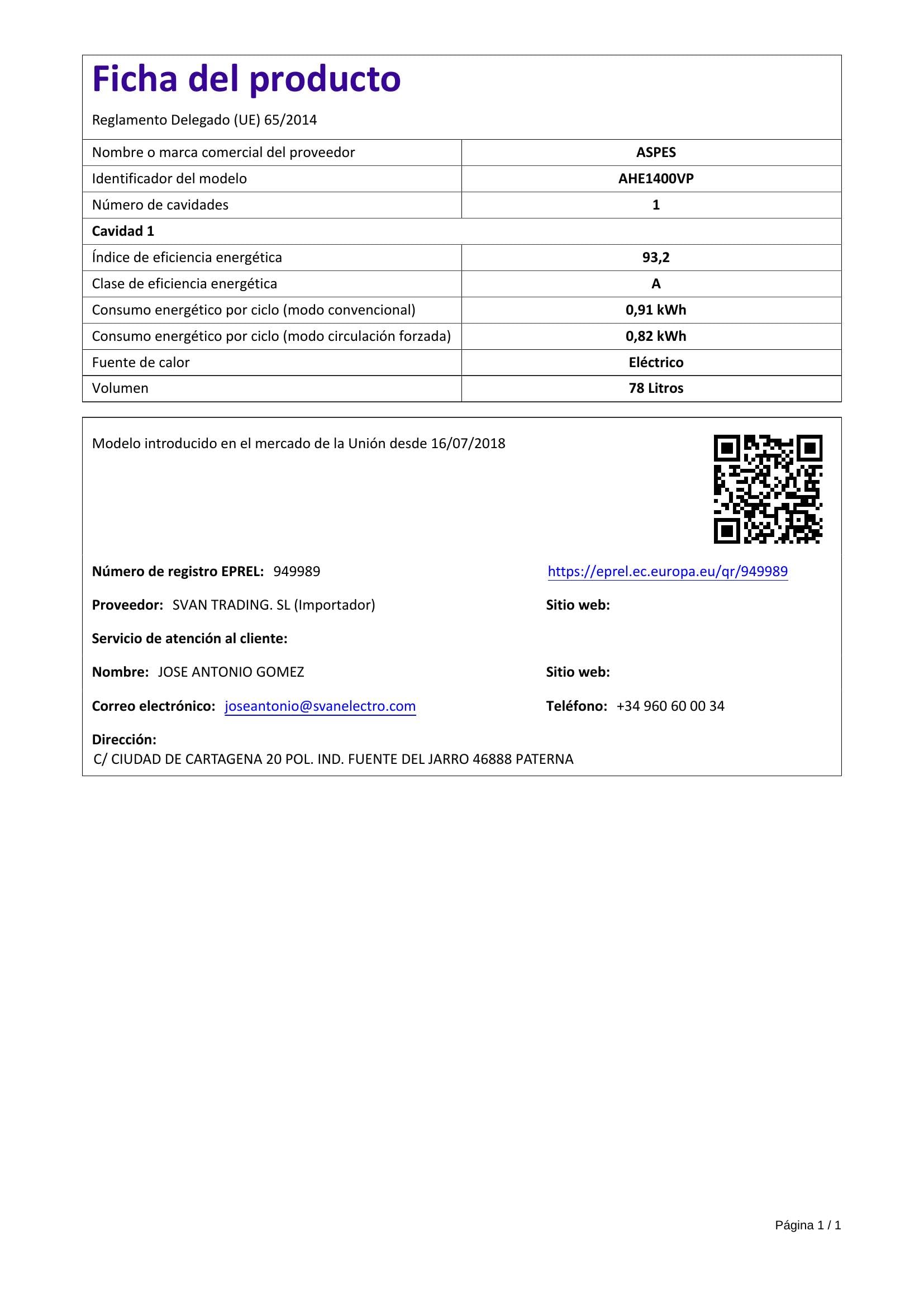 Aspes Horno Multifunción Vapor Cristal negro AHE1400VP. Capacidad 78 Litros, 1200W, 12 Programas, Interior Esmaltado, Fácil Limpieza, Eficiencia Energética Clase A