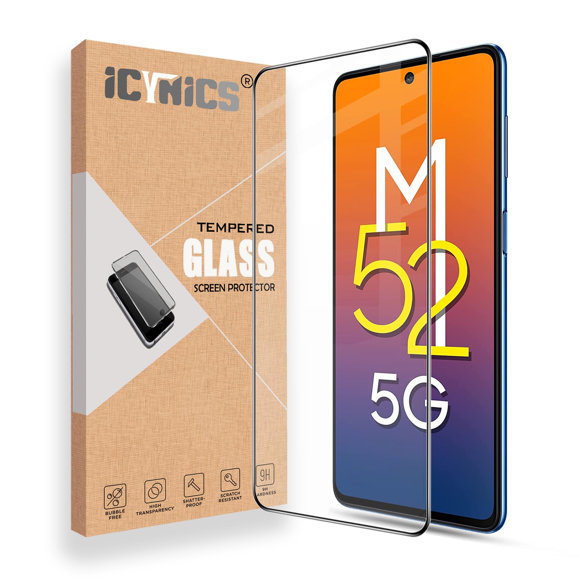 ICYNICS 11D Tempered Glass for Samsung M52 5G Bubble-Free, HD Clear, Anti-Scratch with Edge to Edge Full Screen Coverage & Easy Installation (Pack of 1) (B0BXJTWKQ3) Amazon Price History, Amazon Price Tracker