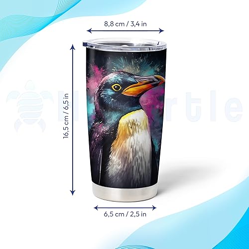 Miniatura 9 de Hyturtle Regalos personalizados para los amantes de los pingüinos, vaso de acero inoxidable con nombre impreso de pingüinos de 20 onzas con tapa,