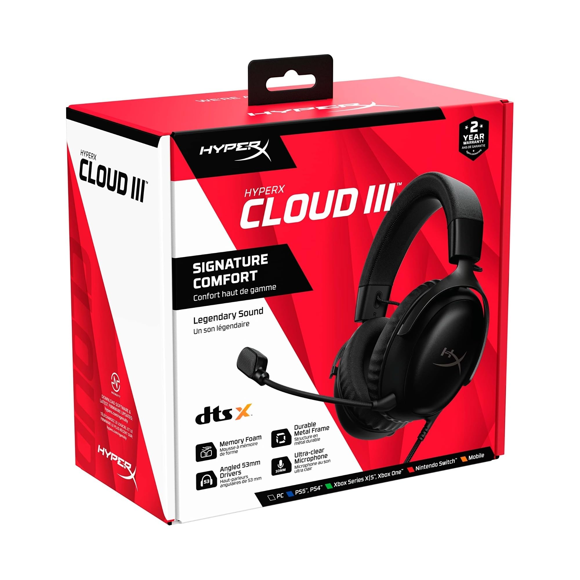 HyperX Cloud III Gaming-Headset, 53mm Treiber, USB-C, Schwarz Ansicht 10