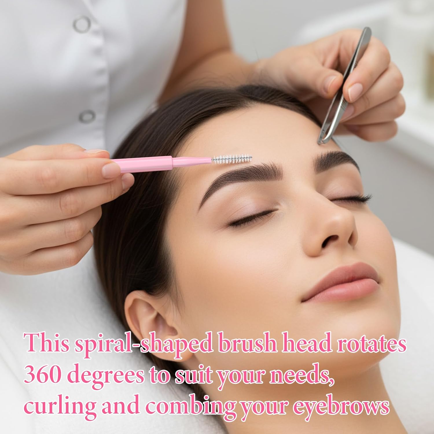 100 Pcs Micro Eyebrow Brush with Cap, Disposable Eyelash Brushes Brow Lamination Brush, Brow Lamination Supplies, Multi Function Micro Brushes, Suitable for Eyelash and Eyebrow Extension Tools