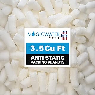 MagicWater Packing Peanuts for Shipping - 3.5 Cu Ft - Bio Tube Recycled Compostable & Biodegradable Void Filler - Cushion for Shipping Packaging - Dust-Free & Abrasion Resistant - Non Styrofoam