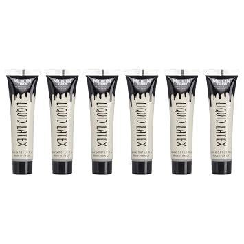 Pro FX Liquid Latex - 0.50fl oz x6 - SFX Make up for Halloween, Works with Fake Blood & Face Paint - Special Effects Make up