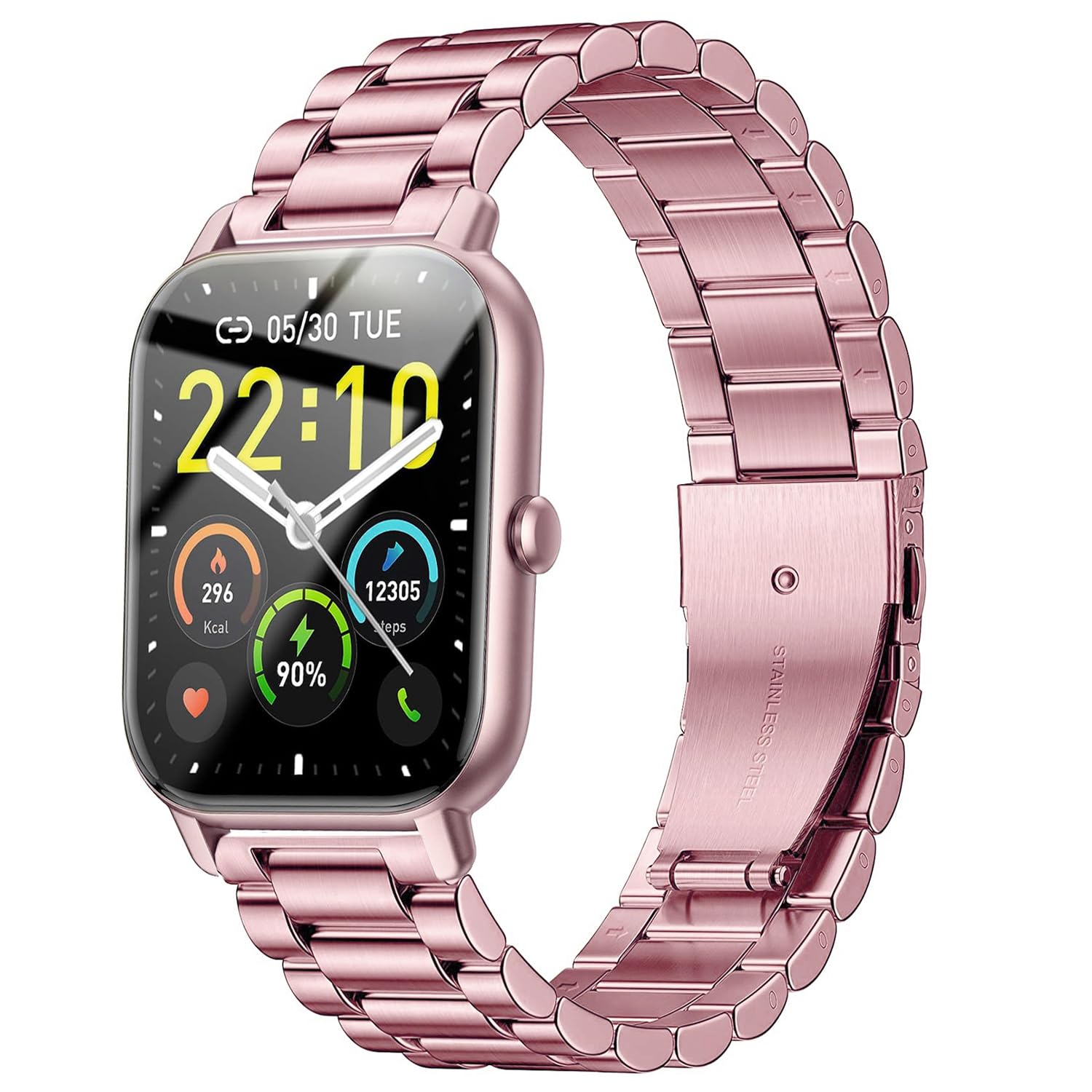 VELULYX Metal band for Gloryfit Smart Watch P66/P66D/P72/P95, 22mm Stainless Steel Band for Veryfit IDW19/IDW13/IDW16/IDW18
