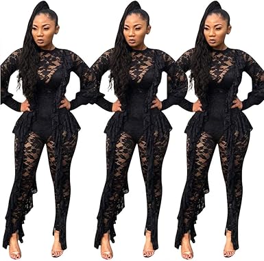 black long pants romper