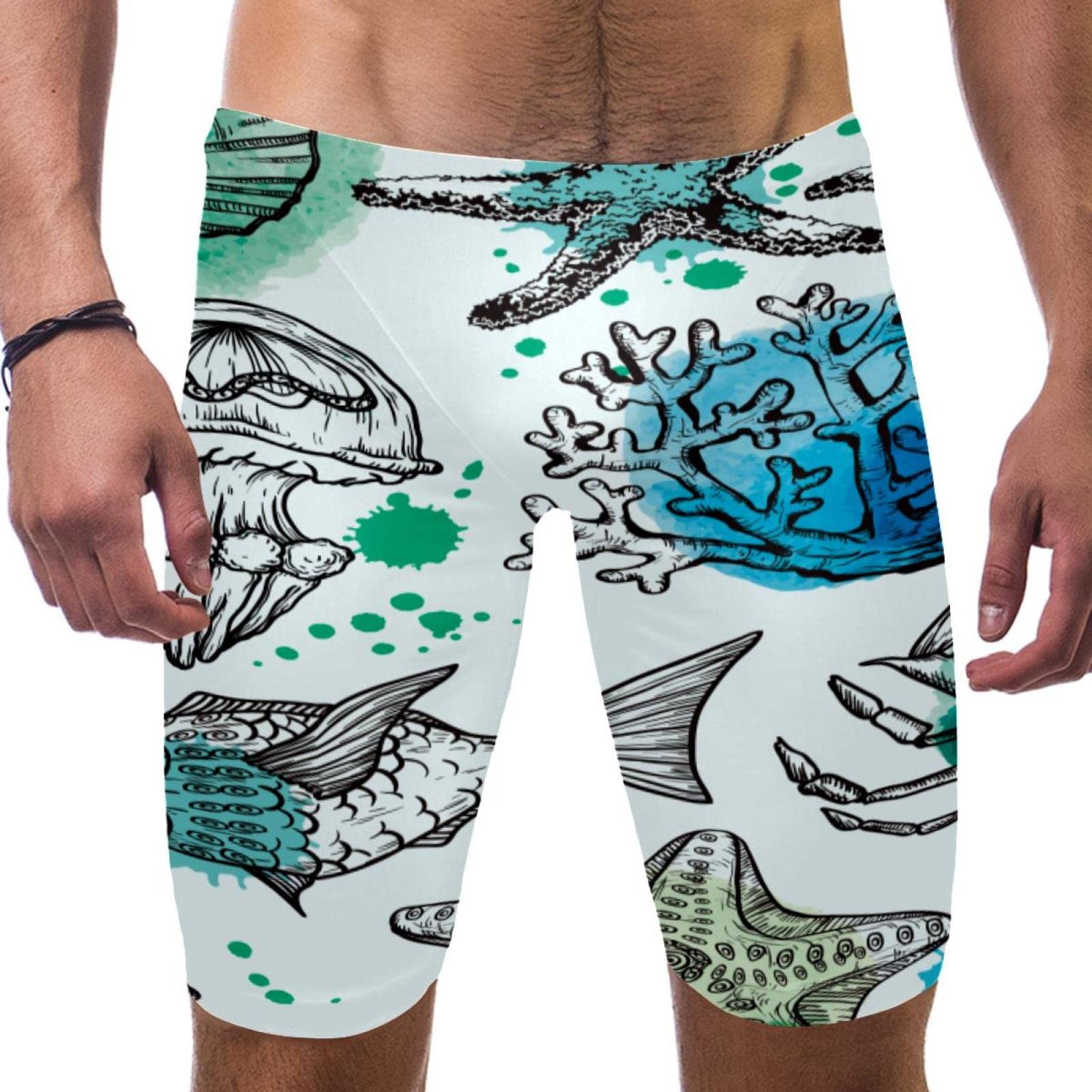 Jammers de natación de secado rápido con compresión cómoda para hombre 6