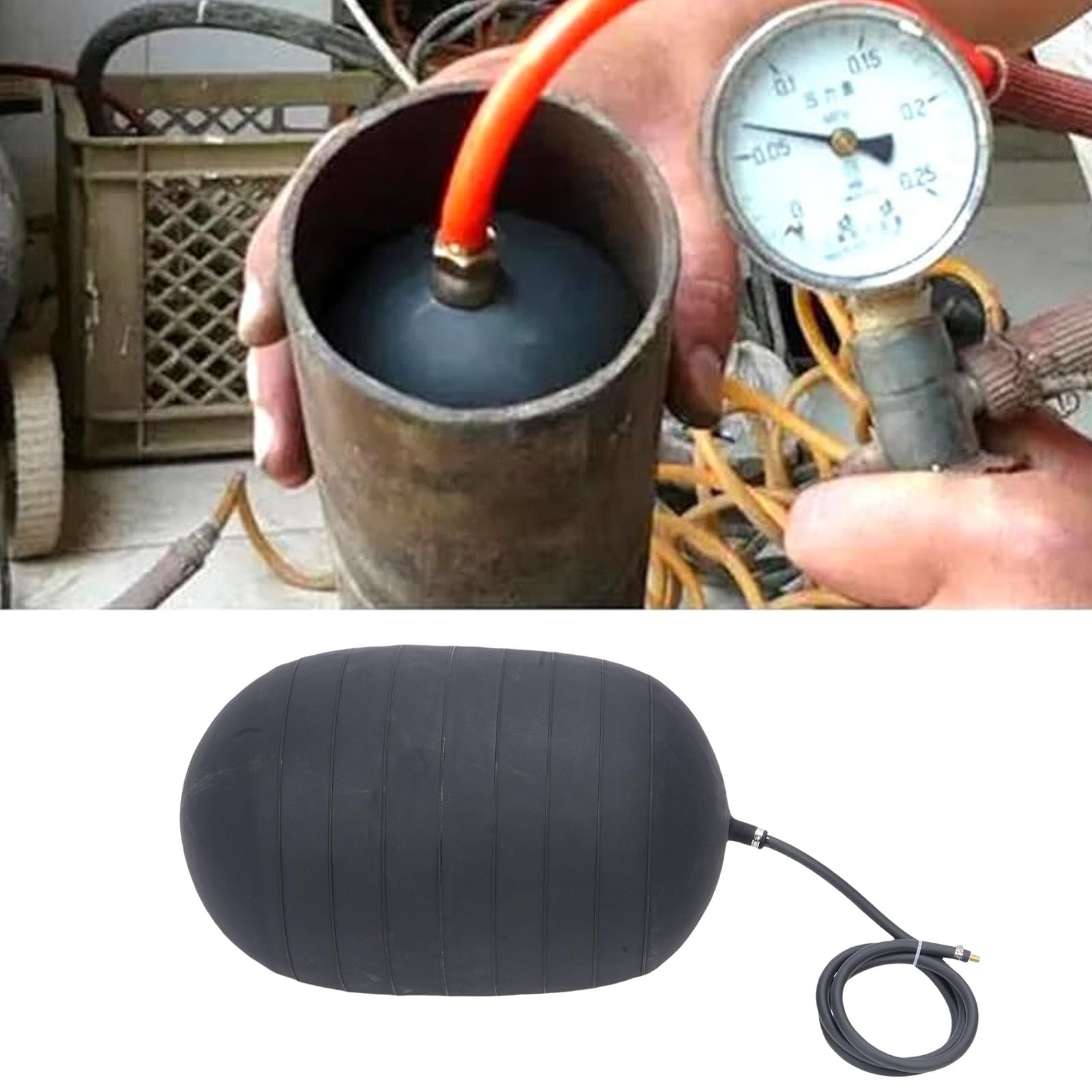 Tapón de Prueba de Presión de Tubería Tapón de Tubería Inflable de PVC de 16,5 a 20,5 Pulgadas Sello Hermético para Detección de Fugas de Drenaje Pruebas de Alcantarillado y Sellado Temporal
