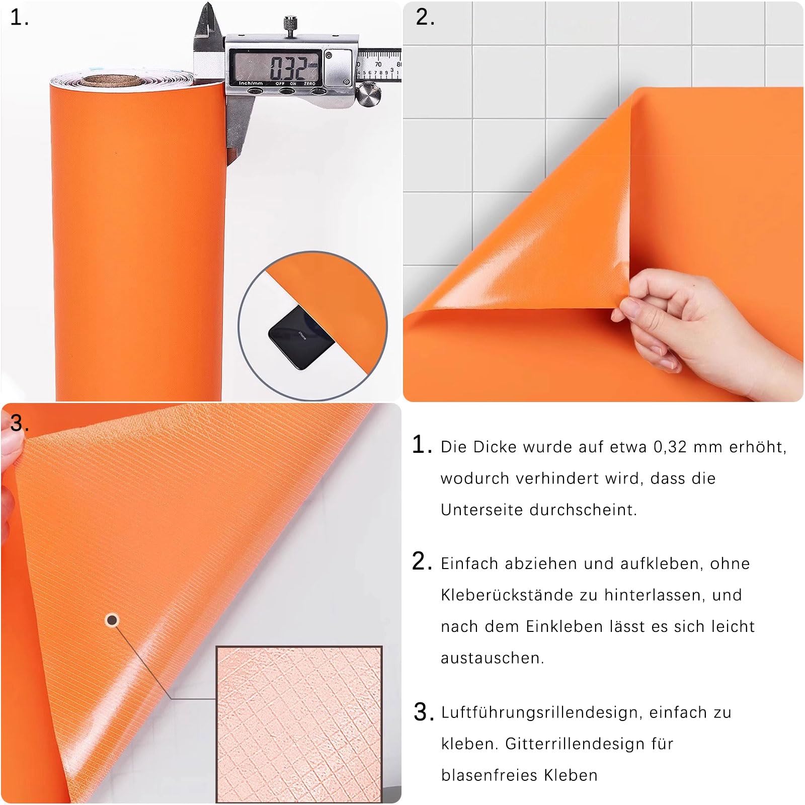 PVC Klebefolie Tischfolie Matt Möbelfolie Selbstklebend Tischaufkleber Tischschutz Kratzfeste Tischunterlage Optional 200cm/300cm Länge Wasserdicht Möbelfolie(Schwarz,60x500cm(WxL))